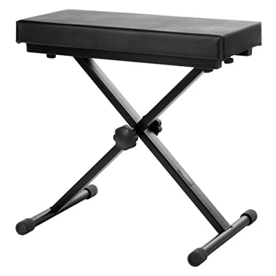 Abbildung von Classic Cantabile Keyboardbank Deluxe schwarz (5cm Schaumstoffpolsterung, 4 stufig höhenverstellbar, zusammenklappbar, stabil, leichte Montage)