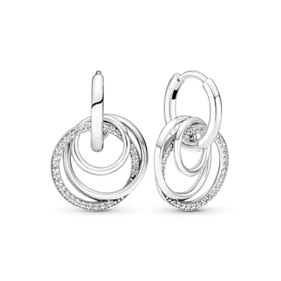 Abbildung von Pandora Family Always Encircled Ohrringe, Damen, Größe: One Size, Sterling silver