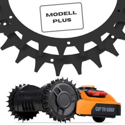 Abbildung von ROBO CLAWS Mähroboter Rasenroboter Spikes Traktionsverbesserung für Worx Landroid Plus Modelle Premium Black Edelstahl