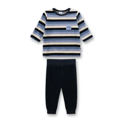 Abbildung von Sanetta Jungen Schlafanzug blau aus Nicki Mammut Nachhaltiger und bequemer für Jungen.