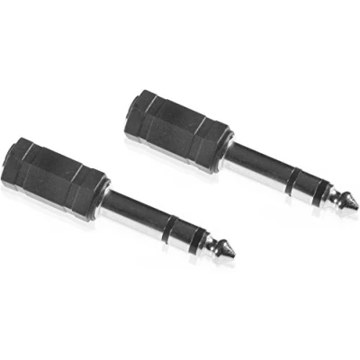 Abbildung von POPPSTAR 2X Audio Adapter Kupplung (Klinke 3,5 mm Buchse auf 6,3 Stecker), Klinkenkupplung für Klinkenkabel Stereo Aux Kabel Koppeln, silbern