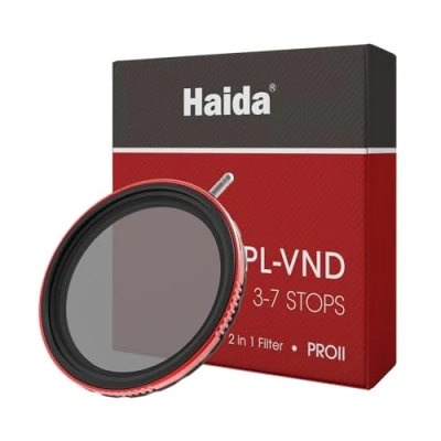Abbildung von Haida Filter für Kamera Pro II Multi Beschichtung, Zirkular Polarisator + variable Neutraldichte, SLR Objektivfilter, wasserdicht, kratzfest, Nano CPL VND Filter, 67 mm (2 in 1)