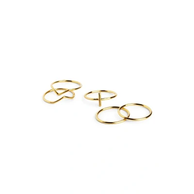 Abbildung von Singularu PACK 5 Nefertiti Ring goldcoloured, Damen, Größe: 58, Gold coloured