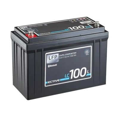 Abbildung von ECTIVE LiFePO4 Batterie LC100L LT 12V, 100Ah, 1280Wh, Bluetooth, App, Low Temperature Lithium Eisenphosphat Versorgungsbatterie, Bootsbatterie, Solarbatterie für Wohnwagen, Wohnmobil, Camper