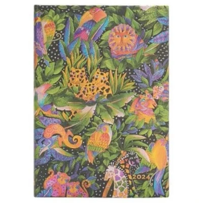 Abbildung von Paperblanks 12 Monatskalender 2024 Jungle Song Horizontal Midi (130 x 180 mm)