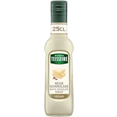 Abbildung von Mathieu Teisseire Weiße Schokoladen Sirup, Für Getränke, Erfrischungsgetränke, Cocktails, Kaffee und Desserts, 25cl Flasche