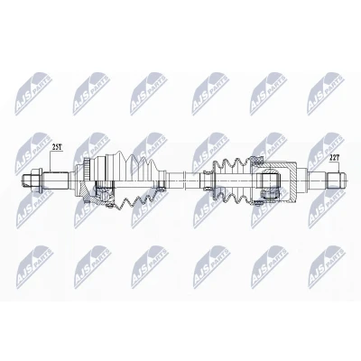 Abbildung von NTY NPW SU 031 Antriebswelle Vorderachse links 635, 59 SUZUKI: SWIFT 3