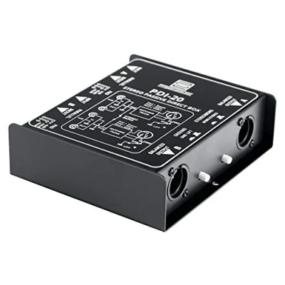 Abbildung von Pronomic PDI 20 passive Stereo DI Box Frequenzbereich: 15 Hz 30 kHz Stereo/Mono Schalter Pad Ground Lift schwarz