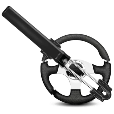 Abbildung von GADLANE Lenkradkralle für Auto Twin Bar Lenkradschloss Auto, Van, Wohnwagen Mit 2 Schlüssel Lenkradsperre Diebstahlschutz (Schwarz)