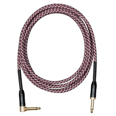 Abbildung von Cascha Professional Line Guitar Cable, Angled, Tweed Red, 3m