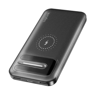 Abbildung von LogiLink PA0343RF Powerbank mit 10.000 mAh, kabelloses Laden oder per Kabel, Schnelladefunktion, 7 Fach Schutz