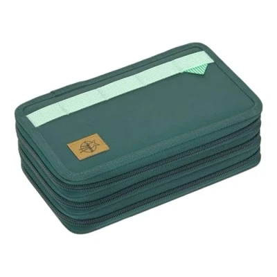 Abbildung von LÄSSIG Federmäppchen Unique Triple, Ocean Edition, dark green, Dreifach Mäppchen, aus recycelten PET Flaschen