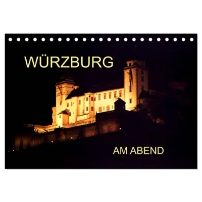 Abbildung von Würzburg am Abend (Tischkalender 2025 DIN A5 quer), CALVENDO Monatskalender