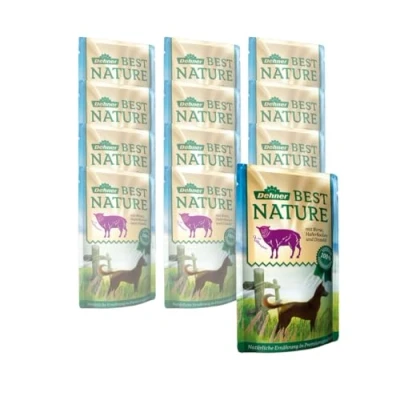 Abbildung von Dehner Best Nature Hundefutter Adult, Lamm und Birne mit Haferflocken, im Beutel, 12 x 150 g (1.8 kg)