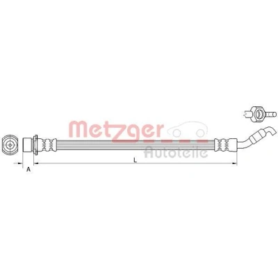 Abbildung von METZGER 4111511 Bremsschläuche Hinterachse links, rechts, am Bremssattel 178 M10x1 TOYOTA: Auris Schrägheck