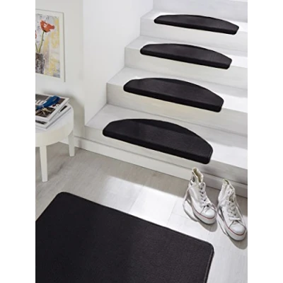 Abbildung von HANSE Home Stufenmatte &quot;Fancy&quot;, halbrund, 15 Stück, Treppenmatten, Selbstklebend, Stufenteppich, Treppenstufen