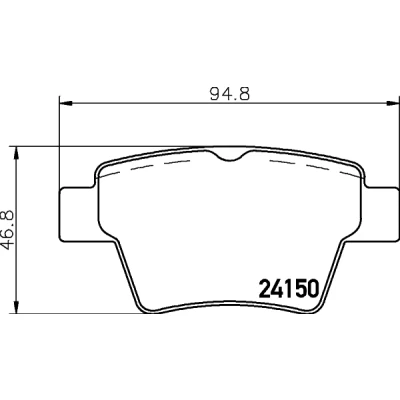 Abbildung von HELLA 8DB 355 011 821 Bremsbelagsatz nicht für Verschleißwarnanzeiger vorbereitet mit Bremssattelschrauben Zubehör PEUGEOT: 207 Schrägheck, CC