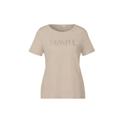 Abbildung von STREET ONE Damen A322961 T Shirt mit Wording, Cotton beige, 36