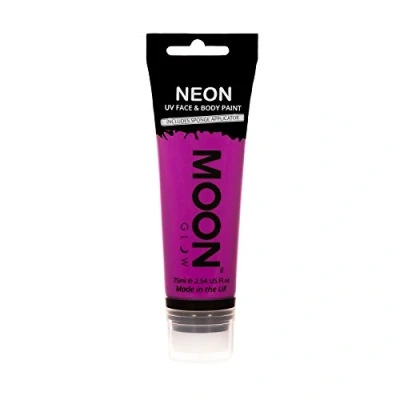 Abbildung von Moon Glow Supersize Neon UV Gesichts und Körperfarbe, mit Schwammapplikator (Intensiv Purple, 75 ml)
