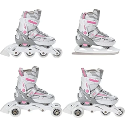 Abbildung von Rollschuhe Verstellbare Schlittschuhe 4in1 Profession Weiß/Rosa