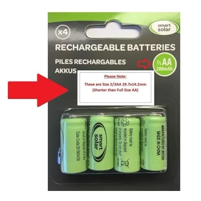 Abbildung von Wiederaufladbare Batterien 4x 2/3 AA 10mAh fr Produkte Solar