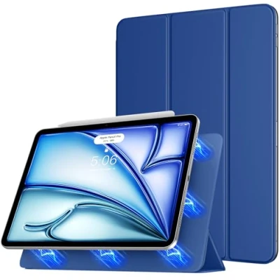 Abbildung von TiMOVO Hülle für iPad Air 11 Zoll (M2) 2024, 6./5./4. Generation (2024/2022/2020), Stark Magnetisch Trifold Ständer Hülle, Unterstützt Apple Pencil Pro/2nd/USB C Marineblau
