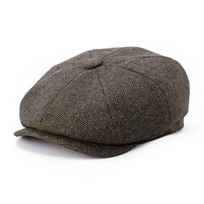 Abbildung von BOTVELA Herren 8 stück Wollmischung Ballon Flatcap fischgrätmuster in Classic 5 Farben Medium Khaki