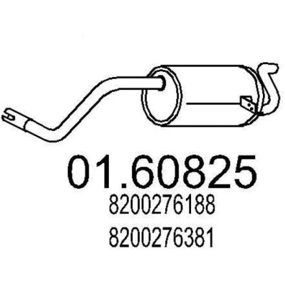 Abbildung von MTS 01.60825 Endschalldämpfer 1040mm RENAULT: Modus / Grand (F, JP) 1.2 16V, 16V Hi Flex, GPL, 1.2, 1.5 dCi, 1.4 2004 2012