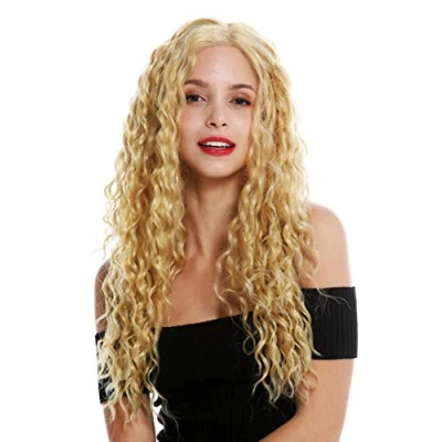 Abbildung von WIG ME UP VK 18 MF 972 Perücke Damenperücke Lace Front Teil Mono Seitenscheitel sehr lang Locken Blond Rotblond Mix 60 cm