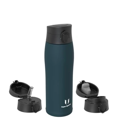 Abbildung von Super Sparrow Trinkflasche Edelstahl Thermobecher 750ml BPA Frei Thermosflasche, Auslaufsicher Kaffeebecher Thermo Enthält 2 Deckel Strohhalmdeckel und Sportdeckel