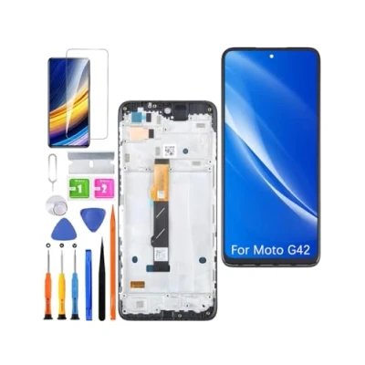 Abbildung von HLYGZX Ersatz Display für Motorola Moto G42 LCD Bildschirm TFT,XT2233 Touch Digitizer Assembly Reparaturteile Kit(Schwarz mit Rahmen)