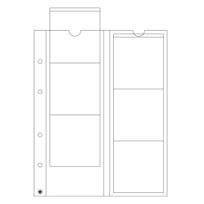 Abbildung von Leuchtturm, Optima, Blätter (4 Ringe) für Münzen Ø 65 mm. (6 Stk.) Transparent Abm: 202x252 pro 5 Stk.