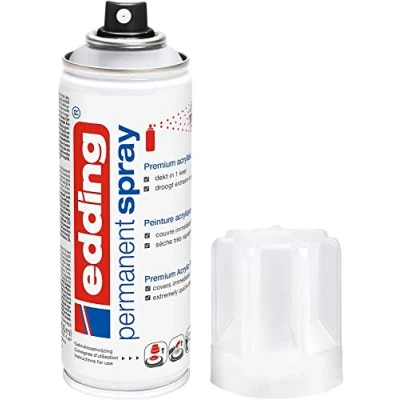 Abbildung von edding 5200 Permanent Spray Klarlack transparent seidenmatt 200 ml Acryllack für ein seidenmattes Finish zum Fixieren und Schützen der Lackierung