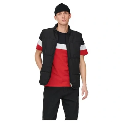 Abbildung von Only &amp; Sons Onsbailey Tshirt print, Herren, Größe: Large, Dark navy/racing red