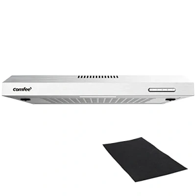 Abbildung von COMFEE&#039; CHU 3.6F17BS 60cm Unterbauhauben Dunstabzugshaube Unterbau mit Edelstahl, abnehmbarem Aluminiumfilter, 200m3/h Luftstrom, 2 Stufen, 1 LED Licht, Inox, Edelstahl Silber