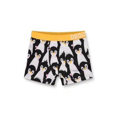 Abbildung von Dedoles Boxershorts Herren &amp; Jungen Unterwäsche Trunks Baumwolle lustige Designs Dinosaurier Hamster Spiele Maulwurf Geschenk, Farbe: Schwarz, Motiv: Pinguine, Gr. 2 4 Jahre