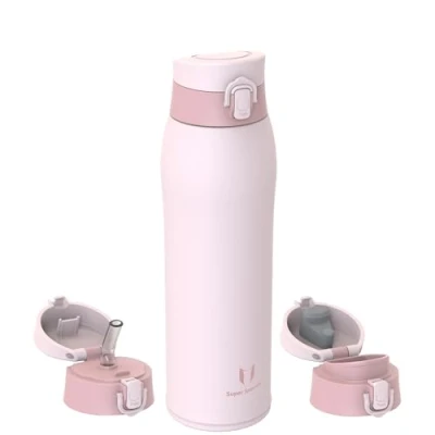 Abbildung von Super Sparrow Trinkflasche Edelstahl Thermobecher 950ml BPA Frei Thermosflasche, Auslaufsicher Kaffeebecher Thermo Enthält 2 Deckel Strohhalmdeckel und Sportdeckel