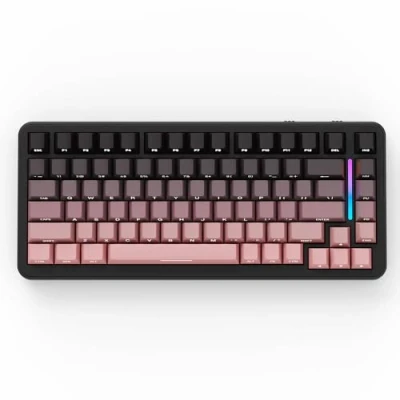 Abbildung von ATTACK SHARK M86 Gasket Mechanische Tastatur, 75% Tri Mode (BT/2,4 G/USB C) Kabellose RGB Gaming Seitlich Bedruckt, Hot Swap, Vorgeschmierte Lineare Schalter, 4000 mAh Rosa Farbverlau