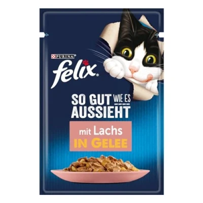 Abbildung von FELIX So gut wie es aussieht Katzenfutter nass in Gelee, mit Lachs, 26er Pack (26 x 85g)
