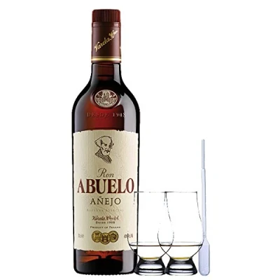Abbildung von Abuelo Anejo Reserva Especial Rum Panama 0,7 Liter + 2 Glencairn Gläser Einwegpipette 1 Stück