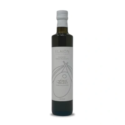 Abbildung von Natives Olivenöl Extra 500 ml aus Griechenland Erste Güteklasse 100% Koroneiki Oliven Kaltgepresst, ungefiltert &amp; rein mechanisch Gewonnen Elaion Finest Select