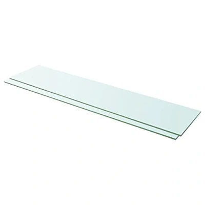 Abbildung von vidaXL 2X Regalboden Glas Glasboden Glasscheibe Glasplatte Regalbrett Ersatz Platte für Glasregal Klarglas Transparent 110x25cm