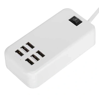 Abbildung von Annadue USB Ladegerät, 30W 6 Port Ladegerät Adapter Desktop Ladestation Hub Buchse für Alle Arten von Geräten Mobiltelefone, MP3, MP4, Kamera Usw.(EU)