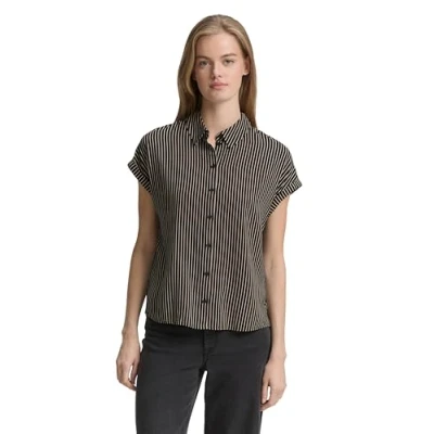 Abbildung von TOM Tailor Denim Shortsleeve Hemdbluse, Damen, Größe: XS, Black beige stripe
