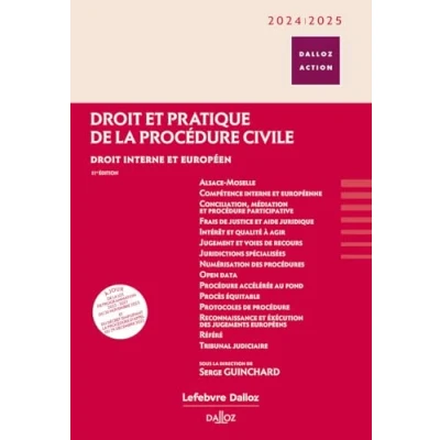 Abbildung von Droit et pratique de la procédure civile 2024/2025 interne européen