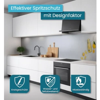 Abbildung von MyMaxxi Küchenrückwand Folie selbstklebend matt einfache Montage ohne Bohren Motiv Zitrone 60cm hoch Spritzschutz Küche Klebefolie Obst Zitrusfrucht 400 x