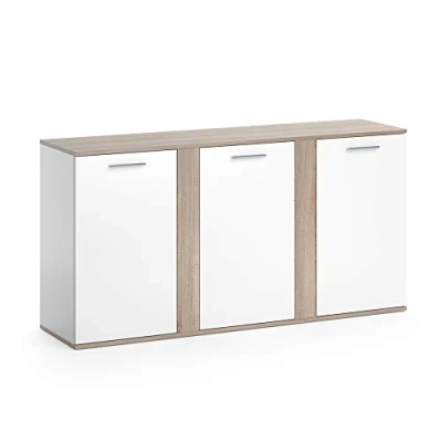 Abbildung von Vicco Highboard Novelli, Weiß/Sonoma, 155 x 80 cm mit Türen