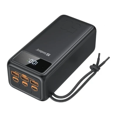 Abbildung von Sandberg Powerbank USB C PD 130W 50000, Mobiles Ladegerät mit hoher Kapazität für Telefone Tablets Laptops, 20 Ladezyklen, Taschenlampe, Lädt 5 Geräte gleichzeitig, 50000 mAh, Mobile