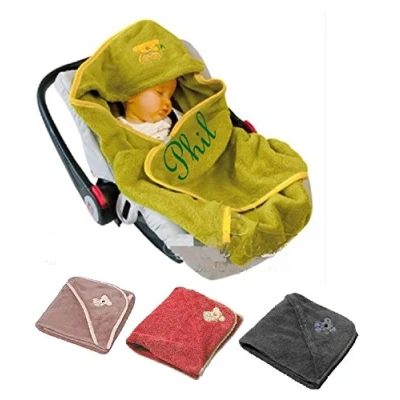 Abbildung von Baby Einschlagdecke mit Namen bestickt Babydecke Babytrage Autositz Kinderwagen Maxi Cosi