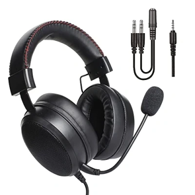 Abbildung von DR1TECH Blackjack+ Gaming Kopfhörer mit Kabel und Mikrofon Für PS5 Konsole [3D Audio], PS4, Xbox Smartphone 40mm Over Ear Treiber Audio Stereo (Full Immersion)